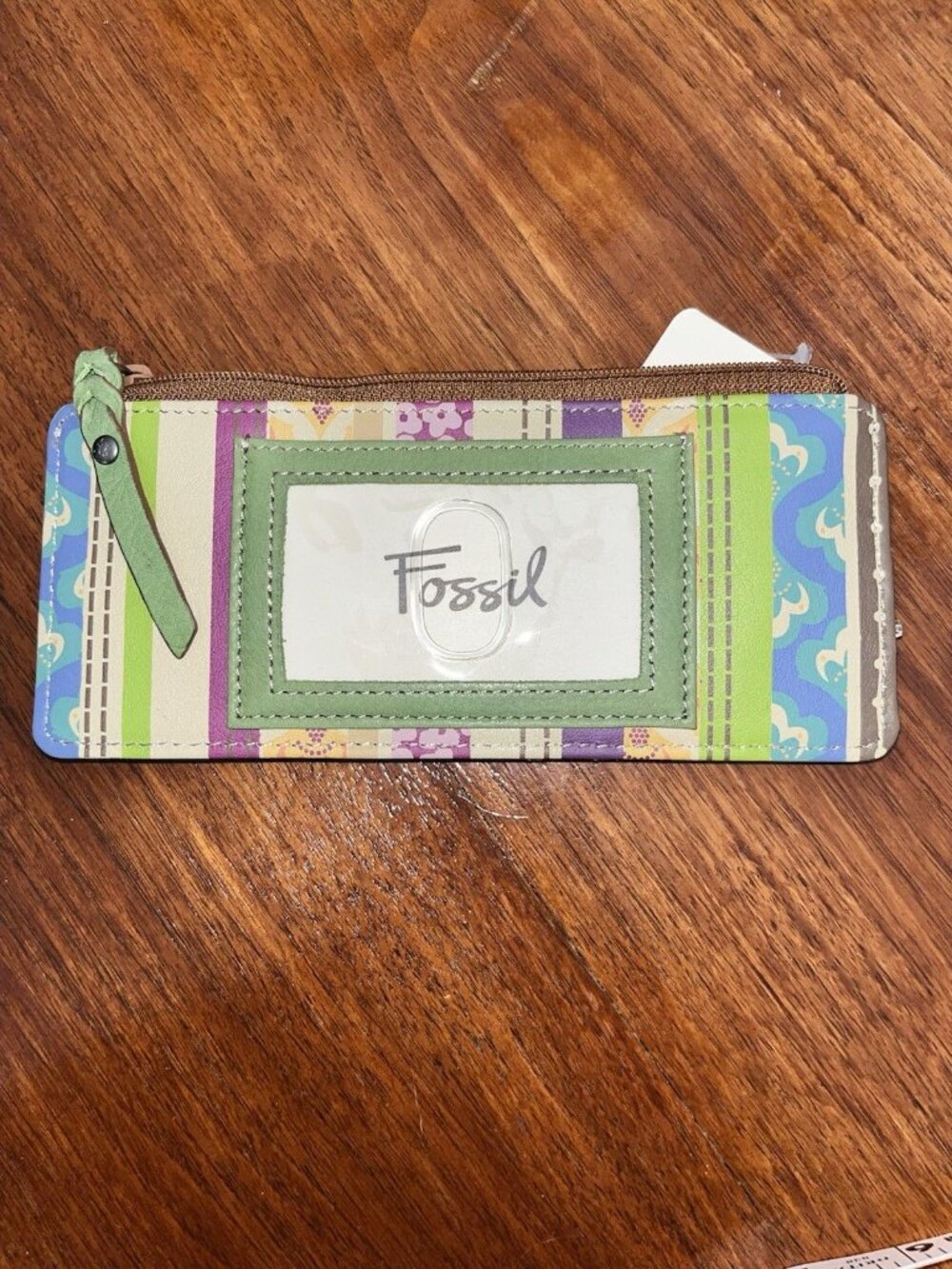 NEW Vintage Fossil Zip Arround Wallet Geometric Print Set - Picture 2 of 9